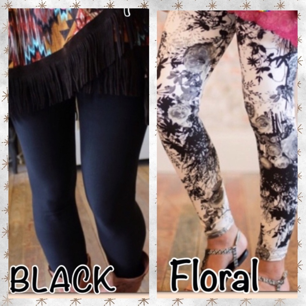 NEW✔️SuperSoft Leggings, Black OR Black/White, 🌸CHOOSE COLOR ⬇️